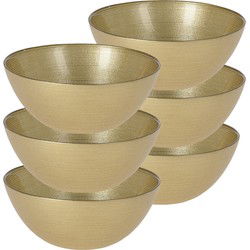 Excellent Houseware Kommetjes/serveer schaaltjes - 6x - Athene - glas - D15 x H6 cm - goud - Kommetjes