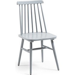Kave Home - Tressia stoel van MDF en massief rubberhout met grijze lak
