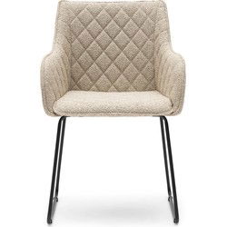 Riviera Maison Frisco Drive Dining Armchair, peluche bouclé, natural grey