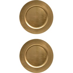 6x stuks diner borden/onderborden goud glimmend 33 cm - Onderborden