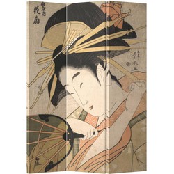 Fine Asianliving Japans Kamerscherm Oosters Scheidingswand B120xH180cm 3 Panelen Japanse Geisha