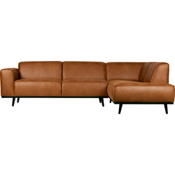 BePureHome Statement Hoekbank Rechts - Ecoleer - Cognac - 77x274x210