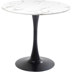 Eettafel Schickeria Marble White Black 80cm