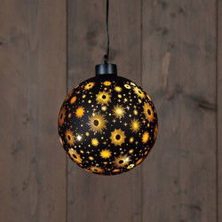 B.O.T. Ball Glass Black Star 12 cm Led Warm White