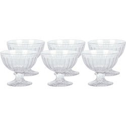 Excellent Houseware IJcoupes/ijs serveer schaaltjes - set 6x stuks - glas - 200 ml - IJsjeshouders