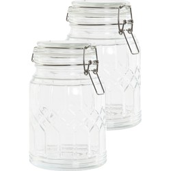 3x stuks voorraadpotten/weckpotten 710 ml glas met metalen beugelsluiting - Weckpotten