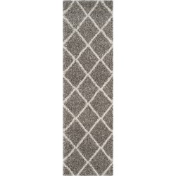 Safavieh Shaggy Indoor Woven Area Rug, Hudson Shag Collection, SGH281, in Grey & Ivory, 69 X 244 cm