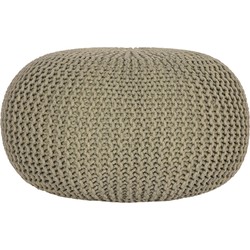 LABEL51 Poef Knitted - Olijfgroen - Katoen - L