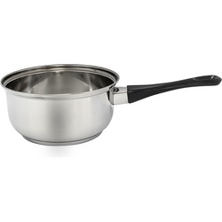 RVS steelpan/juspan 16 cm met bakeliet handgreep - Steelpannen