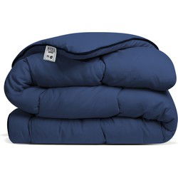 Avenue - Luxe en makkelijk dekbed zonder overtrek – Hoesloos 1 persoons dekbed 140x200 cm – Anti-allergisch & hygiënisch – Wasbaar op 60°C – Wolkenzacht en soepel – Blauw – All Year comfort zomerdekbed & winterdekbed