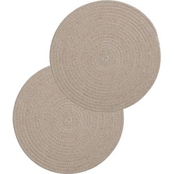 Set van 8x stuks placemats taupe katoen 38 cm - Placemats