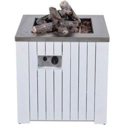 Cozy Living sfeerhaard Faro mat white aluminium 60x60 cm