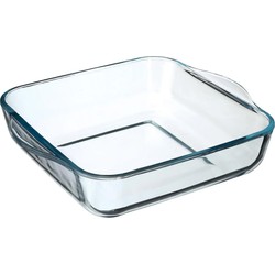 Ovenschaal vierkant - Transparant - Geglazuurd glas - 22 x 22 x 6 cm - Ovenschalen