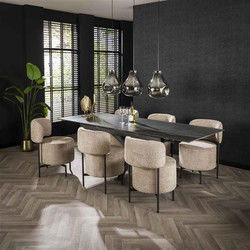 Hoyz Collection - Uitschuiftafel 160-240 Ceramic - Ceramic Australian Black
