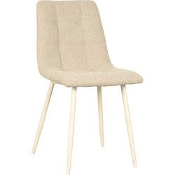 LABEL51 Eetkamerstoel Nino - Zand - Boucle - Shaded White Frame