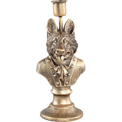 PTMD Ressy Gold poly candleholder dressed up wolf SET van 2