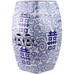 Fine Asianliving Keramische Kruk Blauw Wit Handgeschilderd Chinese