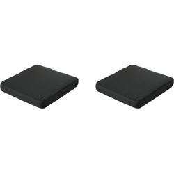 Madison -  Lounge Profi-Line Zitkussen Rib black - Ca. 60x60 cm - Set van 2