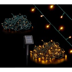 Krist+ Lichtsnoer - solar - 200 warm witte LEDs - 10 m - Kerstverlichting kerstboom