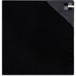 Knit Factory Linnen Theedoek - Poleerdoek - Keuken Droogdoek Block - Zwart/Med Grey - 65x65 cm