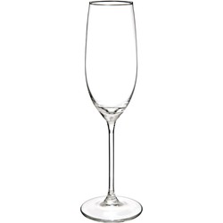 Secret de Gourmet Champagneglazen set Lina - doosje 6x stuks - chique transparant glas - 21 CL - Champagneglazen