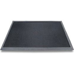 Deurmat - 2x - zwart - 60 x 100 cm - rubber - antislip - schoonloopmatten - Deurmatten