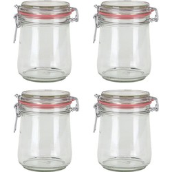 12x stuks glazen confituren pot/weckpot 720 ml met beugelsluiting en rubberen ring - Weckpotten