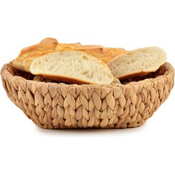 Giftdecor Opbergmandje/Broodmandje - gevlochten riet - naturel kleur - 29 x 29 x 8 cm - broodmand