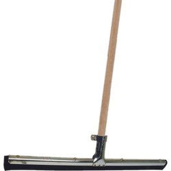 Vloertrekker/douchetrekker voor water metaal/natuurrubber 45 cm met houten steel 130 cm - Vloertrekkers