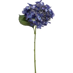 Emerald Kunstbloem hortensia tak - 50 cm - donker blauw - kunst zijdebloem - Hydrangea - decoratie - Kunsttakken