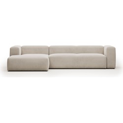 Kave Home - 4-zitsbank Blok beige met chaise longue links 330 cm