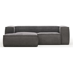 Kave Home - 2-zitsbank Blok grijze corduroy met chaise longue links 240 cm