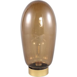 PTMD Lennon  LED Verlichting - 15x15x32 cm - Glas - Bruin
