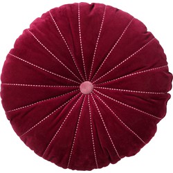 Dutch Decor MAAN - Sierkussen rond velvet Red Plum 50 cm - roze