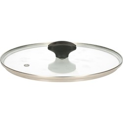 5Five universele pannendeksel voor pannen van 24 cm - glas - stoomgaatje - D25 x H7 cm - Pannendeksels