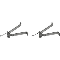 Opvangbeugel deur - 2x - staal - met haak - 15 x 6 x 23 cm - Deurstoppers