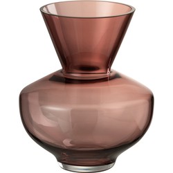 Vaas | glas | rood | 20.5x20.5x (h)24 cm
