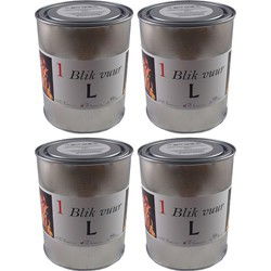 Tuinfakkel in blik - 4x - 5 tot 8 branduren - 11 x 13 cm - Fakkels
