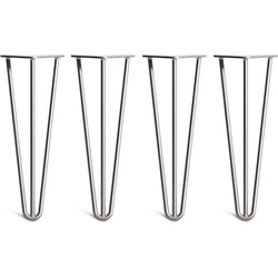 The Hairpin Leg Co. – Hairpin Legs – Salontafel – 35cm – 10mm - Salontafel Poten – 3 Staven - Onbewerkt Staal