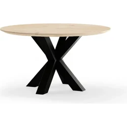 Eetkamertafel Rond Eiken facet 140 cm met sterpoot