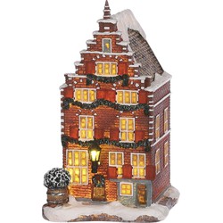 LuVille Kerstdorp Miniatuur Grachtenpand - L11 x B12 x H19 cm