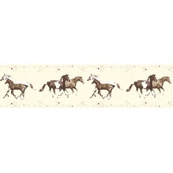 A.S. Création behangrand dieren crème, bruin en donker paars - 0,13 x 5 m - AS-358382