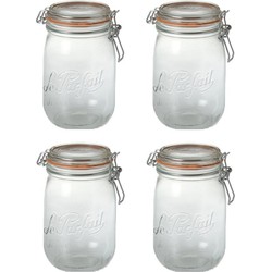 8x stuks luchtdichte weckpot transparant glas 0.75 liter - Weckpotten