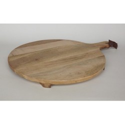 Ronde houten tapasplank met handvat Ø 50 cm