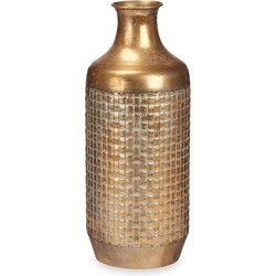 Giftdecor Bloemenvaas Antique Roman - goud - metaal - D16 x H42 cm - Vazen