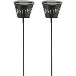 2x stuks asbak zwart staand voor buiten 110 cm - Asbakken