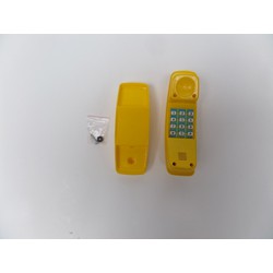 Telefoon in kunststof 210x70 mm incl. schroeven geel - Hermic