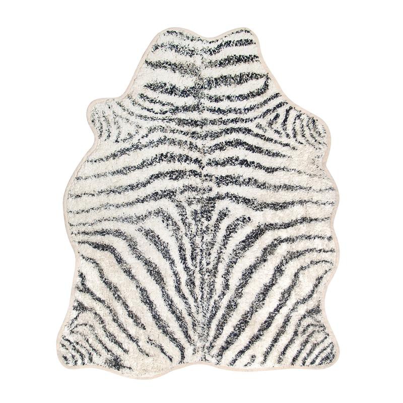 HKliving badmat zebra zwart / ecru 85x100cm - 