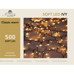 Soft LED classic ivy 500 lampjes 12m 4m aanloopsnoer zwart ip44