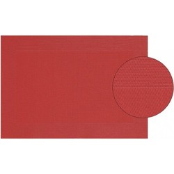 4x Onderlegger rood gevlochten 45 x 30 cm - Placemats